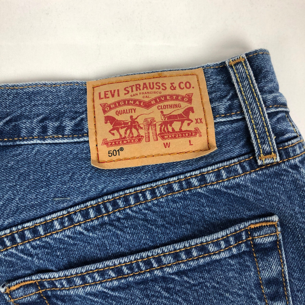 Levi's 501 Button Fly Straight Leg Jeans W - Picture 5 of 8